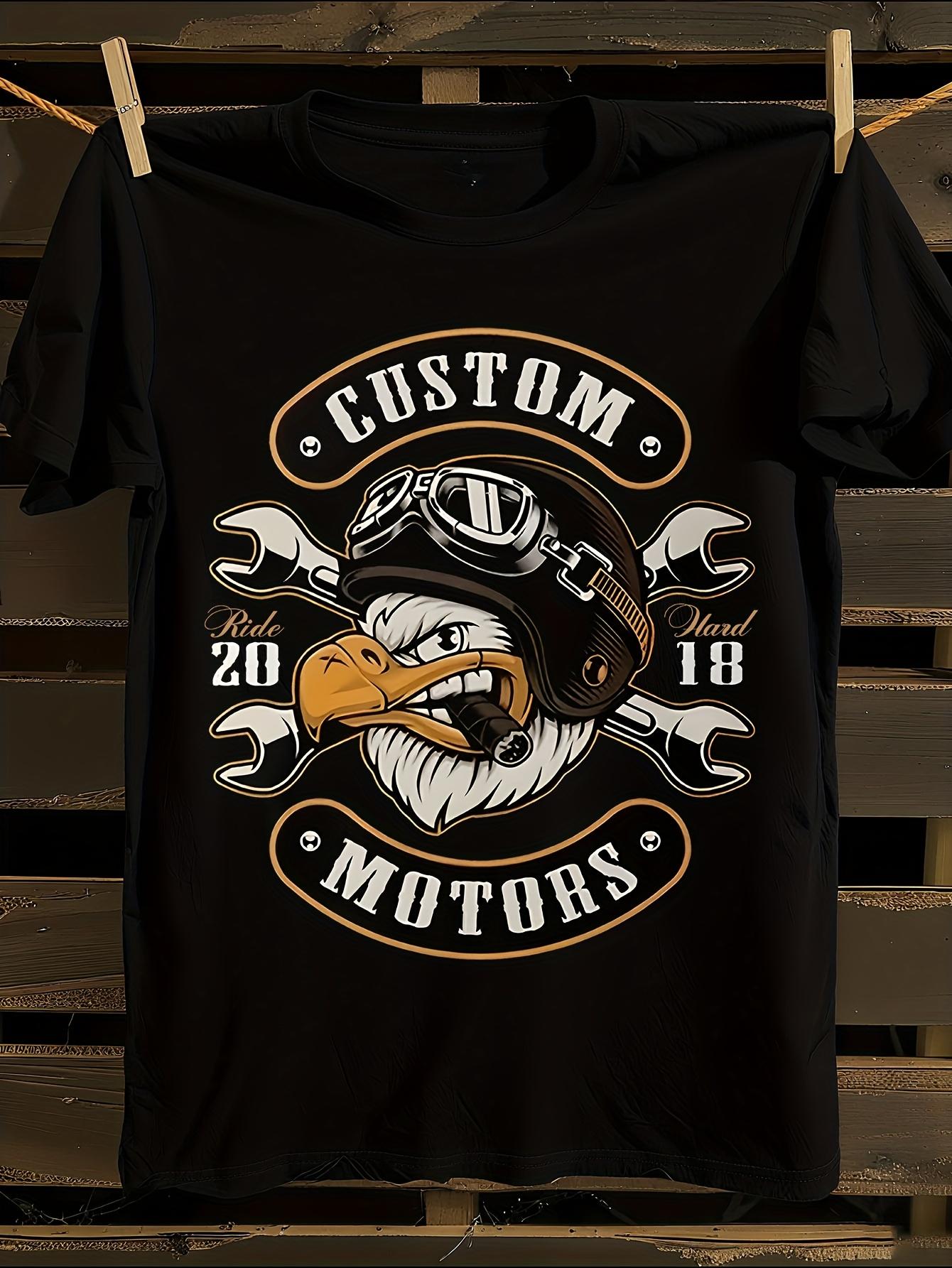 3D Motorcycle Skull Rebel Tshirt M