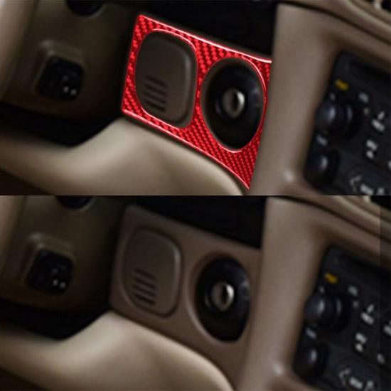 Red Carbon Fiber Ignition Switch Cover Trim For Chevrolet Corvette C5 1998-2004