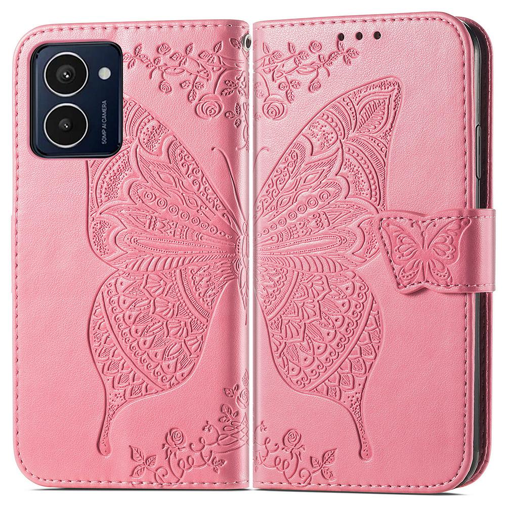 For HMD Pulse Pro Case PU Leather Wallet Phone Cover Butterfly Pattern