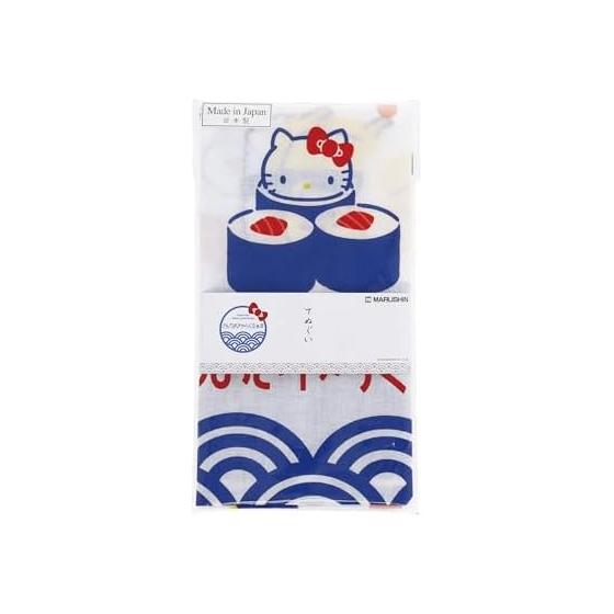 Marushin Tenugui Sanrio Characters Minna To Osushi Oka-fabric 100% Cotton Approx. 34x90cm Made In Japan