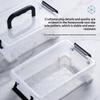 Scatole Portaoggetti in Plastica Trasparente con Manico Portatile Fondo Antiscivolo per Casa Ufficio Organizzazione Hobby