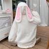 Giacca con cappuccio in peluche da donna a forma di coniglio - Stile moda Autunno/Inverno 2022