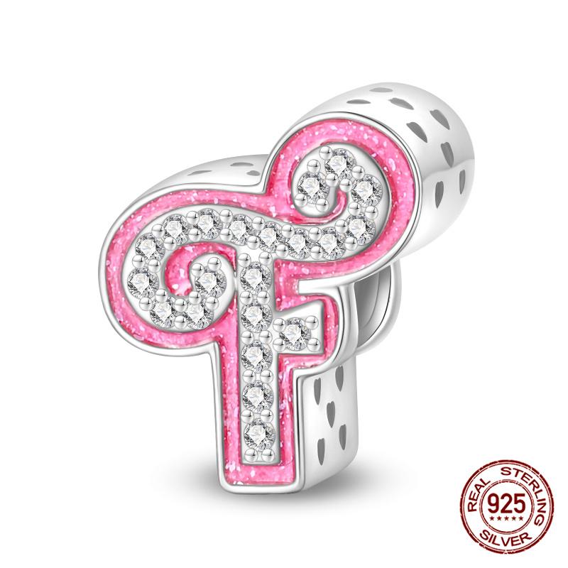 Authentic Pink Charm Bead Charms Bead Charms Copper 26 Letter Charm Bead Charms Compatible With Authentic Bracelets Do It Yourself Jewellery Making Wo