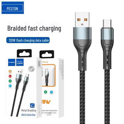 Baitong 120W Rychlé Nabíjení Kovový Opletený Datový Kabel pro Telefony s Type-C