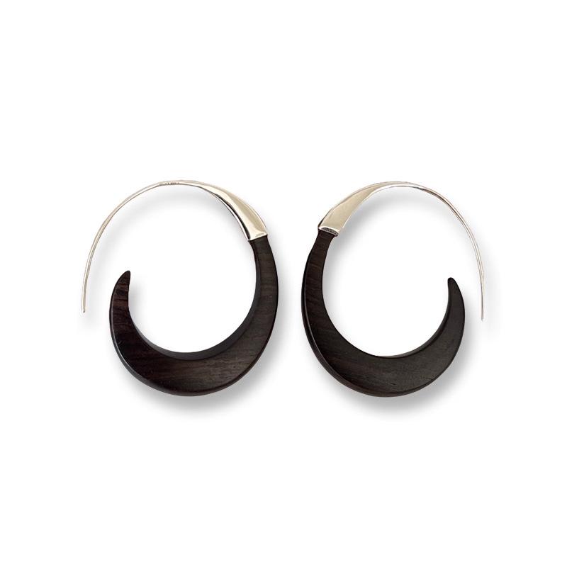 

Серьги-кольца Island Air Moon Shadow из сандалового дерева - Женские роскошные и уникальные серьги-гвоздики