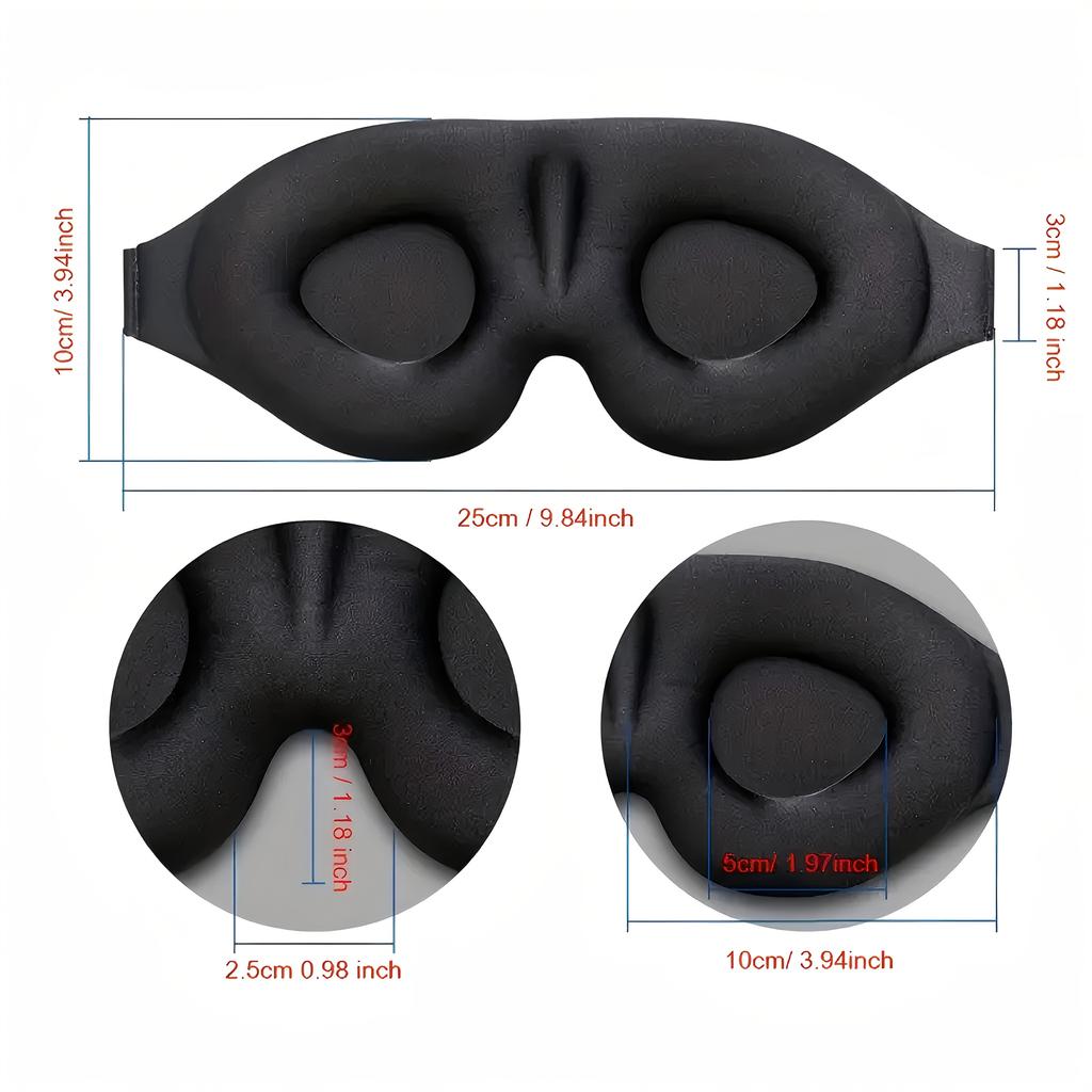 1Pc/2Pcs/3Pcs 3D Eye Contour Sleep Mask Zero Eye Pressure Eye CoverSoft And Com Fortable To Help With Deep Sleep And Yoga Relaxation Adjustable Strap