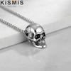 Edelstahl Gotischer Totenkopf Anhänger Halskette Herren Damen Halloween Kostüm Schmuck Geschenk Gold Silber Schwarz Beschichtete Kette