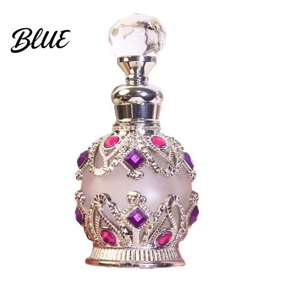Flacone Profumo Ricaricabile 15ML Flacone Lusso Vintage Olio Essenziale & Fragranza Contenitore Profumo Vuoto in Vetro Stile Arabo di Dubai per Viaggio Compatto