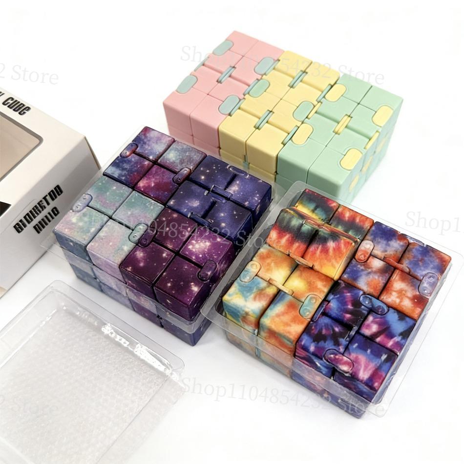 Children Adult Decompression Toy Stress Relief Cube Fidget Toys Relieve Stress Funny Hand Game Puzzle Infinity Magic Cube Square