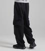 Beoteunseoul Arc Curved Cargo Pocket String Pants (Black)