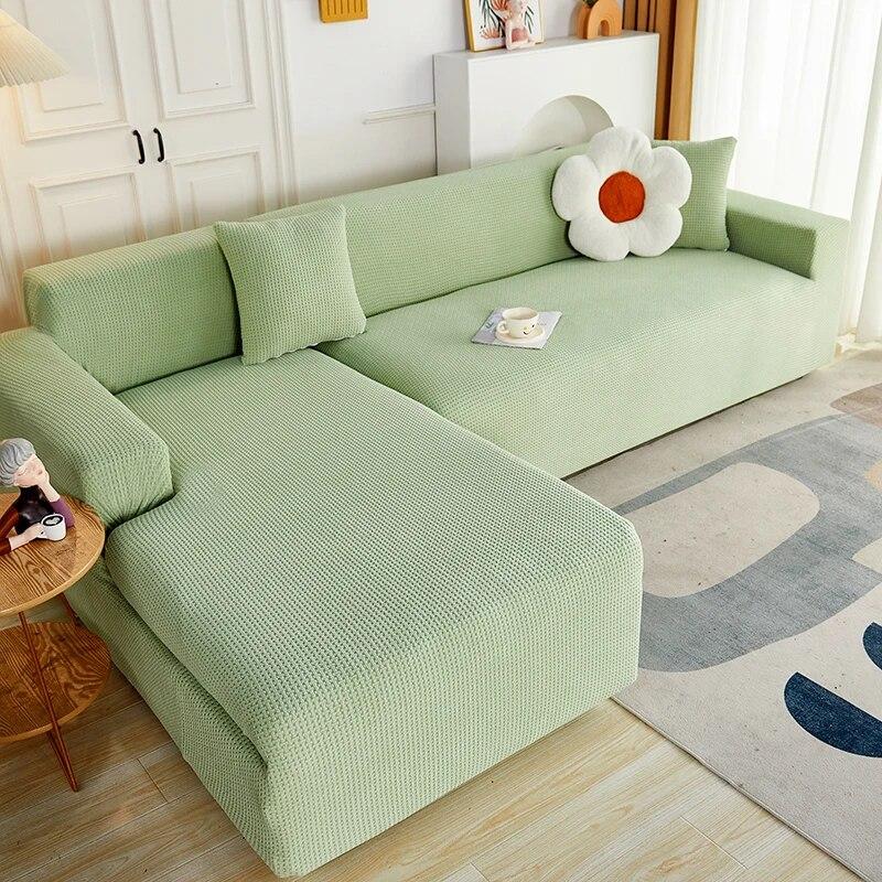 Elastisk sofatrekk til stue setetrekk justerbart sofatrekk L-formet sofatrekk møbelbeskytter hjemmedekor