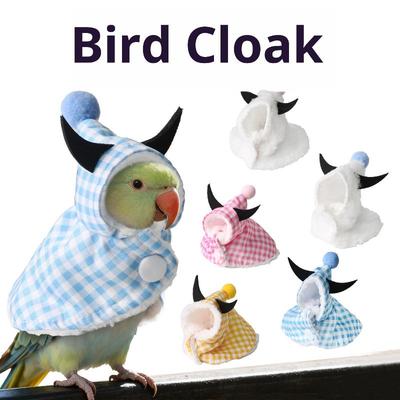 Fun Warm Bull Horn Bird Cloak Cover Keep Warm For Winter Go Out Costume Bird Warm Clothing Parrot Cloak Thickened Bird Clothes
