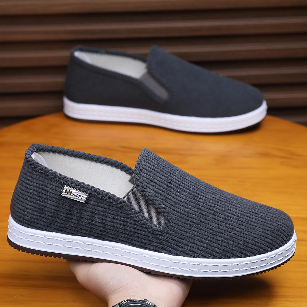 Cloth shoes spring old Beijing cloth shoes lazy shoes breathable comfortable low-top single shoes casual walking dad shoes one pedal