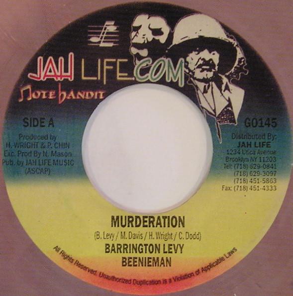 7inch Record BARRINGTON LEVY  BEENIEMAN  Murderation GO145 Jah Life Com US Reggae Ska  Dub Used