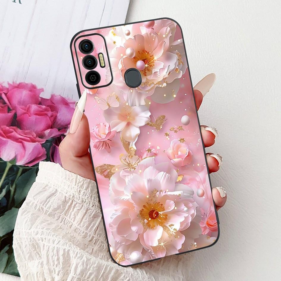 Für Tecno Spark 7 Hülle KF6 KF6j KF6i Abdeckung Niedliche Mode Katze Blume Weiches Silikon Schutzhülle Für Tecno Spark 7P 7T Spark7 Pro Capa