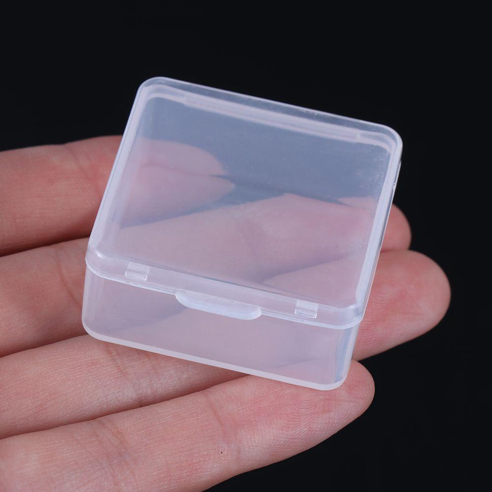 1Pcs Transparent Plastic Beads Storage Box Small Items Crafts Hardware Storage Square Container Case Jewelry Organizer Case
