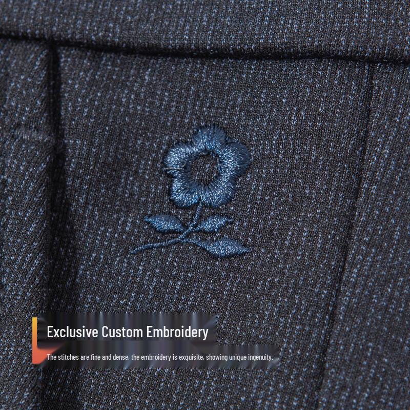 MONTAGUT Men's Winter Lamb Wool Blend Straight-Leg Brushed Casual Trousers