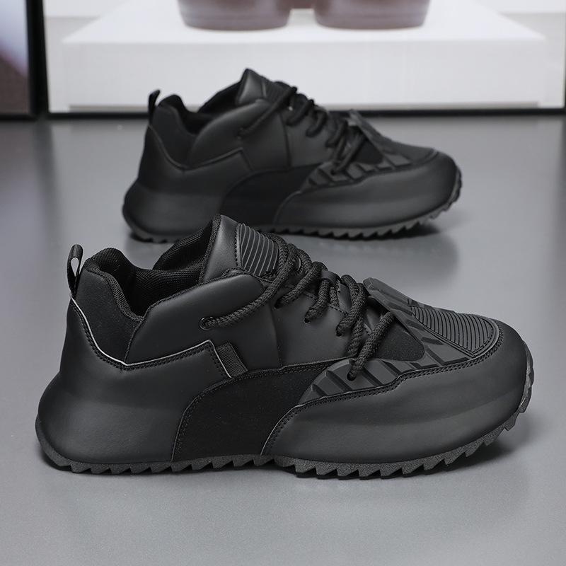 

New Classic Men s Casual Breathable Sneakers Thick soled Height Increasing Sports Running Shoes Zapatos para hombres Large 39-47 47 чёрный
