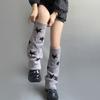 Girls Lolitas Leg Warmers Y2K Star Knitted Flared Leg Sleeves Goth Baggy Cuff Ankle Heap Socks JK Uniform Foot Cover