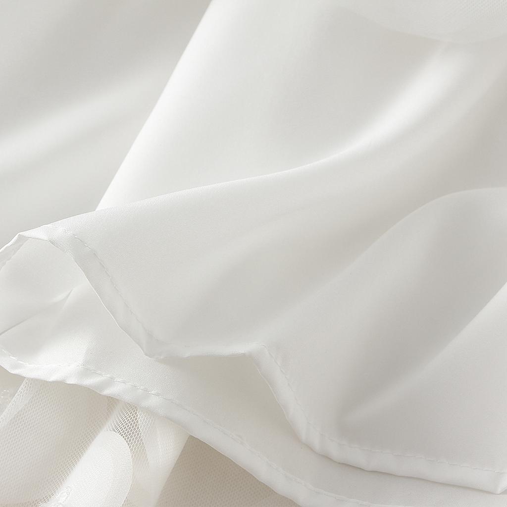 Damska spódnica tiulowa tutu w jednolitym kolorze z siateczki w 3D kropki, elastyczna, wróżkowa, w kształcie litery A, na plażę, na imprezę, streetwear