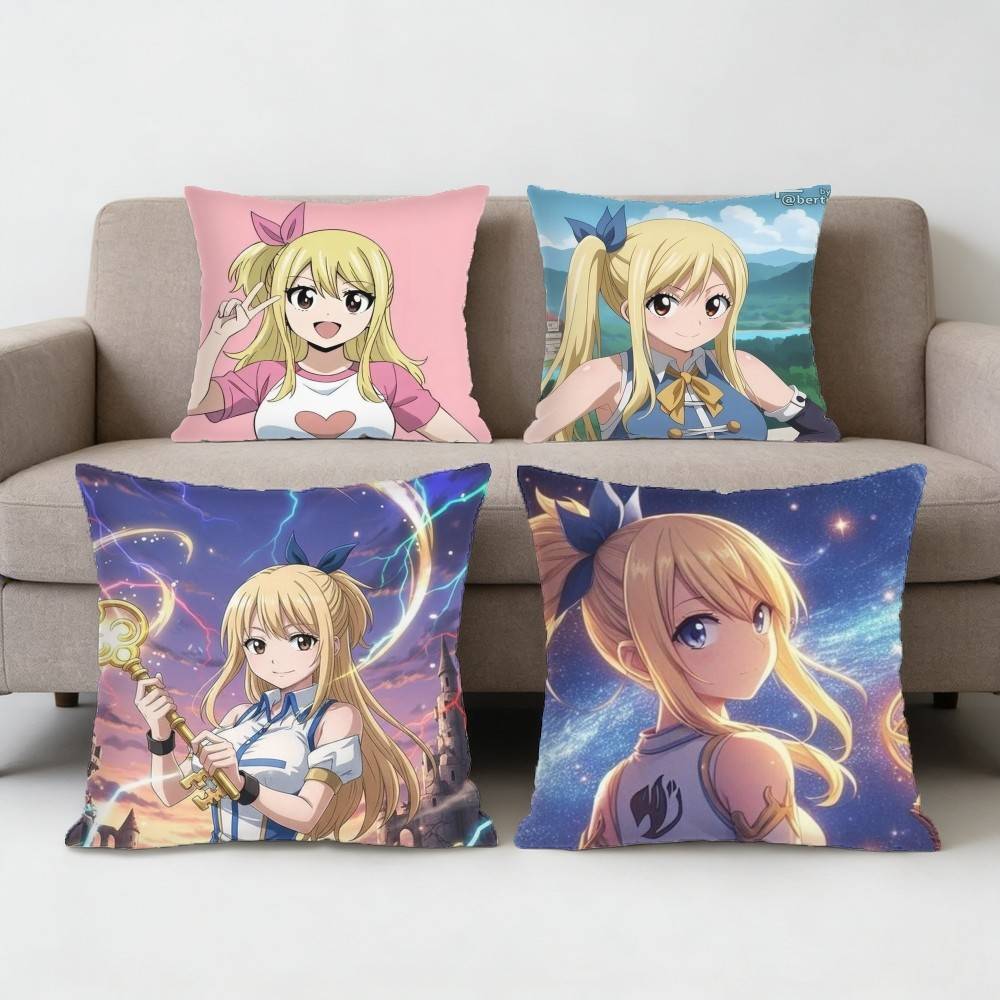 FAIRY TAIL Lucy Pillow Case Sofa Living Room Bedroom Headboard Backrest Cushion Square Cushion Nap Time