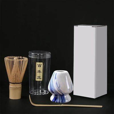 3pcs/set Tea Brush Matcha Stirring Brush Stand Japanese Ordering Tools 3pcs Tea Spoon Tea Brush Holder