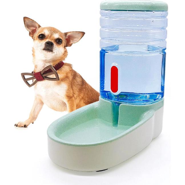 kathson Gravity Dog Water Dispenser Automatic Cat Drinking Water Station 1 Gallon Large Capacity Puppy Water Bowl for Small and Medium Dogs Cats Blue