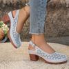 Plus Size Women Chunky High Heel Sandals