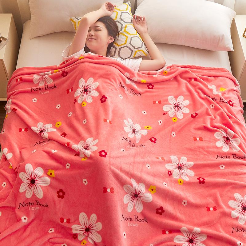 Flannel Coral Fleece Blanket for All Seasons - Air Conditioning & Winter Use