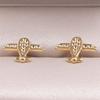 Never Fade Gold Color Earrings With Earplug Round Heart Shell Fashion Jewelry Stainless Steel Earrings For Women Men Accessories