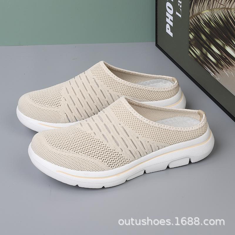 Spring and Autumn Flying Weaving Hollow Large Size Low Help Sleeve Driving Shoes Baotou Drag