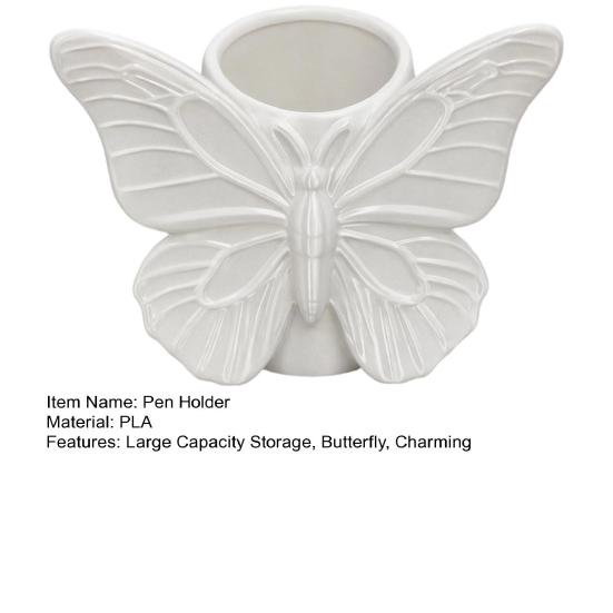Yousheng 3D Printed Butterfly Pen Holder, Embossed Desk Organizer for Pencils Makeup Brushes, Large Capacity Storage Box for Home Office Decor