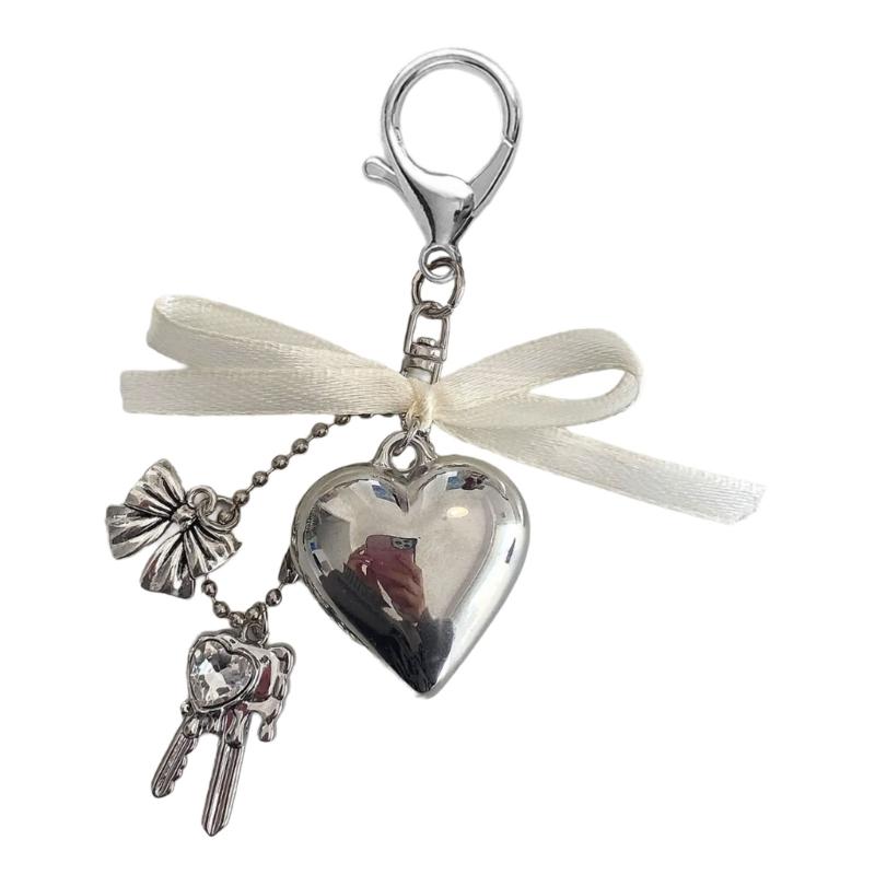 

Fashion Big Heart Bowknot Keychain Pendant Lovely Hanging Decorations Keyring Charm for Purse Bag Backpack Handbag