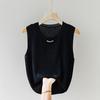 New ice silk suspender vest women's white sleeveless inner bottoming shirt loose with small suit knitted top