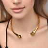 Geometrische Metall-Choker-Halskette für Damen mit poliertem Finish für trendige Mode