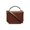 Bally Emblem Solid Color Glossy Logo Magnetic Buckle Flap Gold Hardware Leather Square Shoulder Crossbody Handbag Mini Women Handbag Brown 6304713
