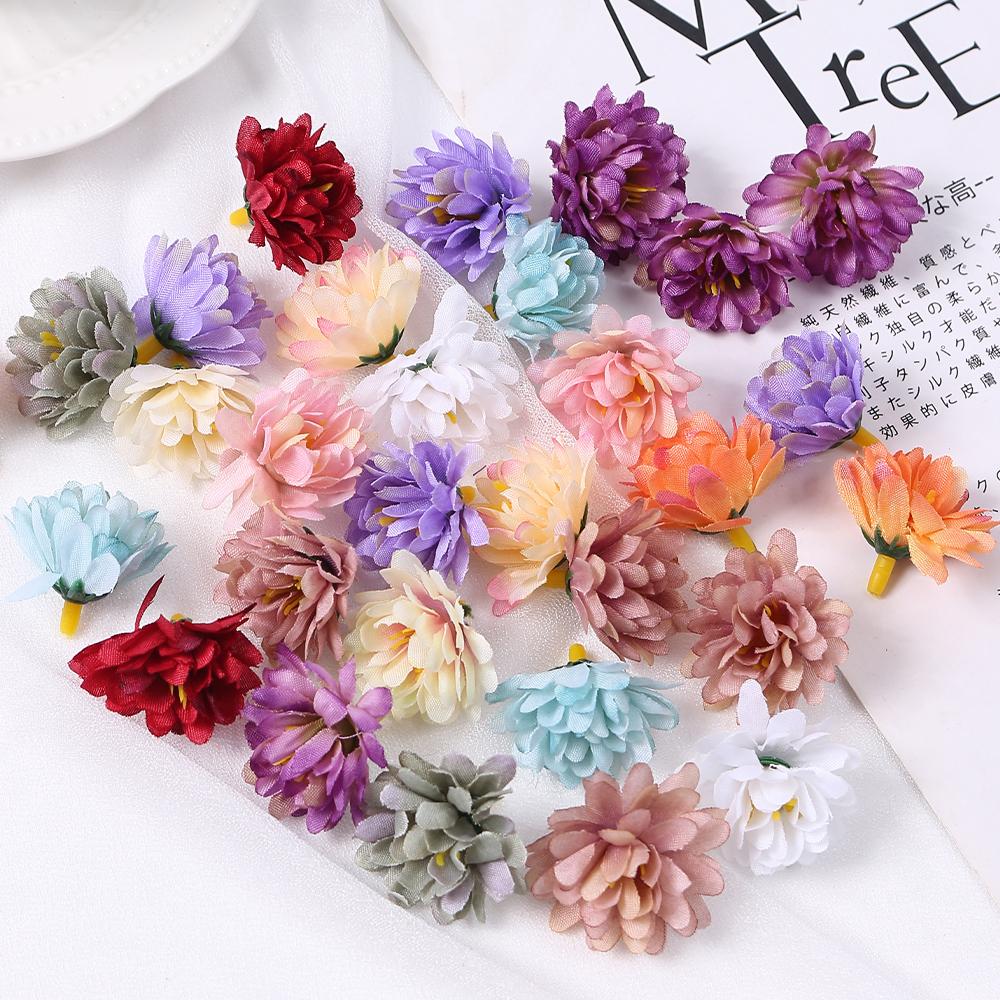 10/20/50 Pièces Roses Artificielles Mini Têtes de Fleurs en Soie Fleurs Simulées Décoration Maison Chambre Accessoires Couronne DIY Décoration Mariage