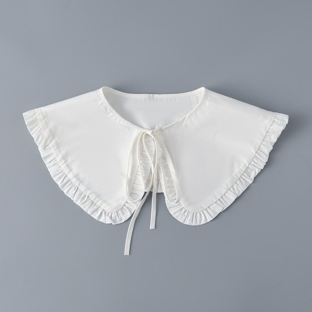 Koreansk Stor Revers Avtakbar Krage for Kvinner Genser Topp Falsk Krage Sjal Skuldersjal Dekor Falske Krager Slips