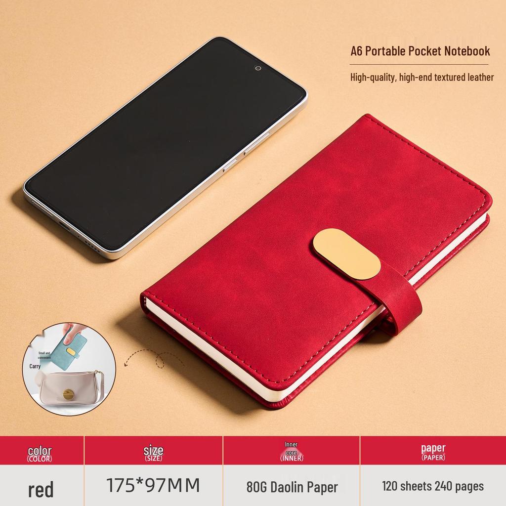 A6 Anpassat Spänne Högvärdig Anteckningsbok: Bärbar fickanteckningsbok för kontor, studier och redovisning