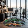 Truck Printed Round Rug Carpet Chair Rug Area Rug Entryway Doormats,for Office Chair Living Room Bedroom Kitchen Room.