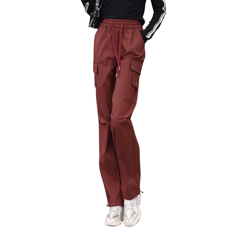 Women's Autumn/Winter 2024 High-Waisted Wide-Leg Sweatpants - Thick, Casual, Slimming Design