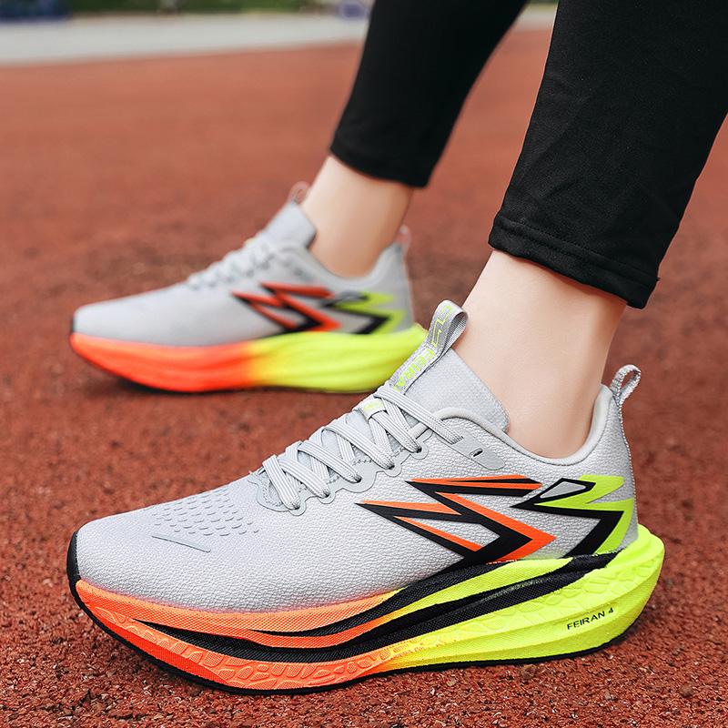 Heren- en Dames Volledige Lengte Carbon Board Raceschoenen, Zomer Jeugd Hardlopen Ultralicht Schokabsorberende Sportschoenen