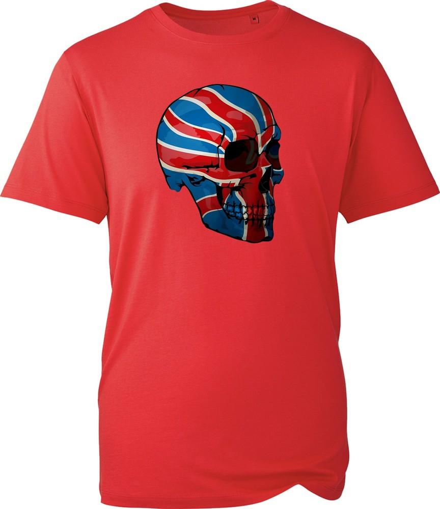 Union Jack Skull T Shirt British Flag Great Britain Graphic Tee Unisex Top New S