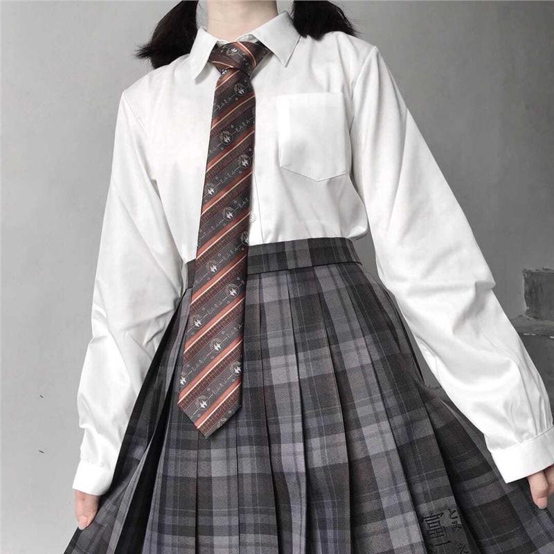 

Женская блузка свободного кроя в стиле академии, с японским дизайном, с длинным рукавом, молочно-белого цвета M