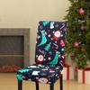 Xmas Chair Cover Washable Cartoon Xmas Chair Protector for Kitchen Home Holiday Decoration