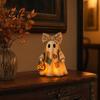 Farmhouse Style Fall Accents Lighted Vintage Patchwork Ghost LED Light Ghost with Pumpkin Lantern Halloween Decor Nostalgic Decor Ghosts Lamp,