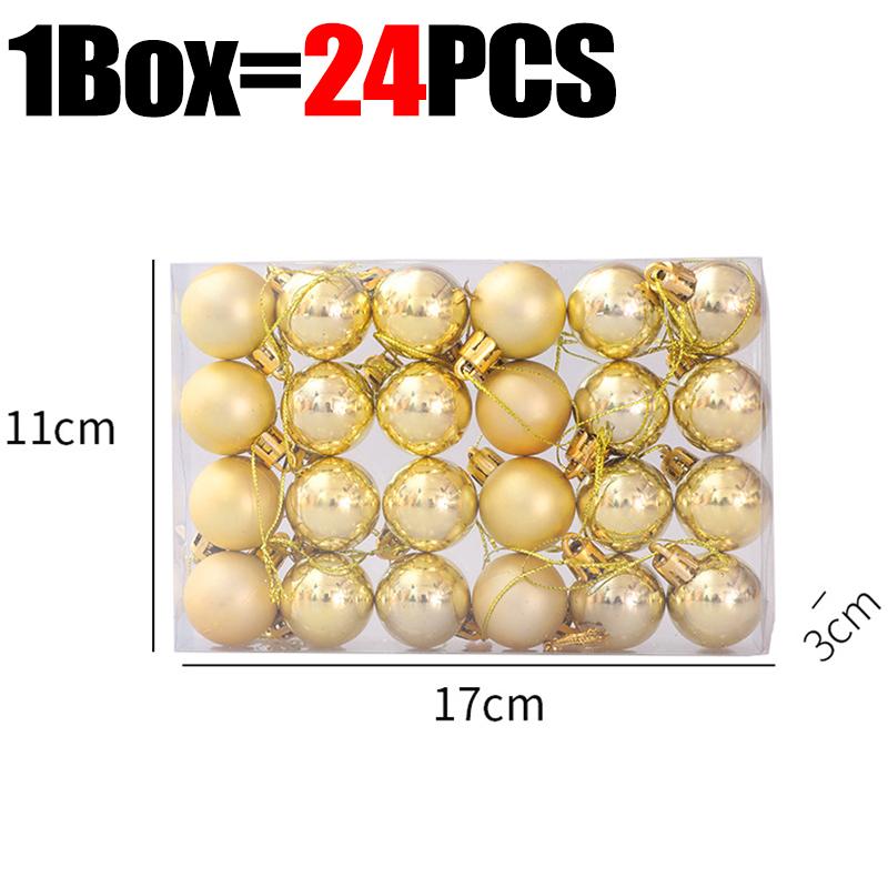 3cm Christmas Balls Gifts Xmas Tree Decorations Gift Hanging Pendants Bauble Party Wedding Plastic Ornament Balls Kids Toys