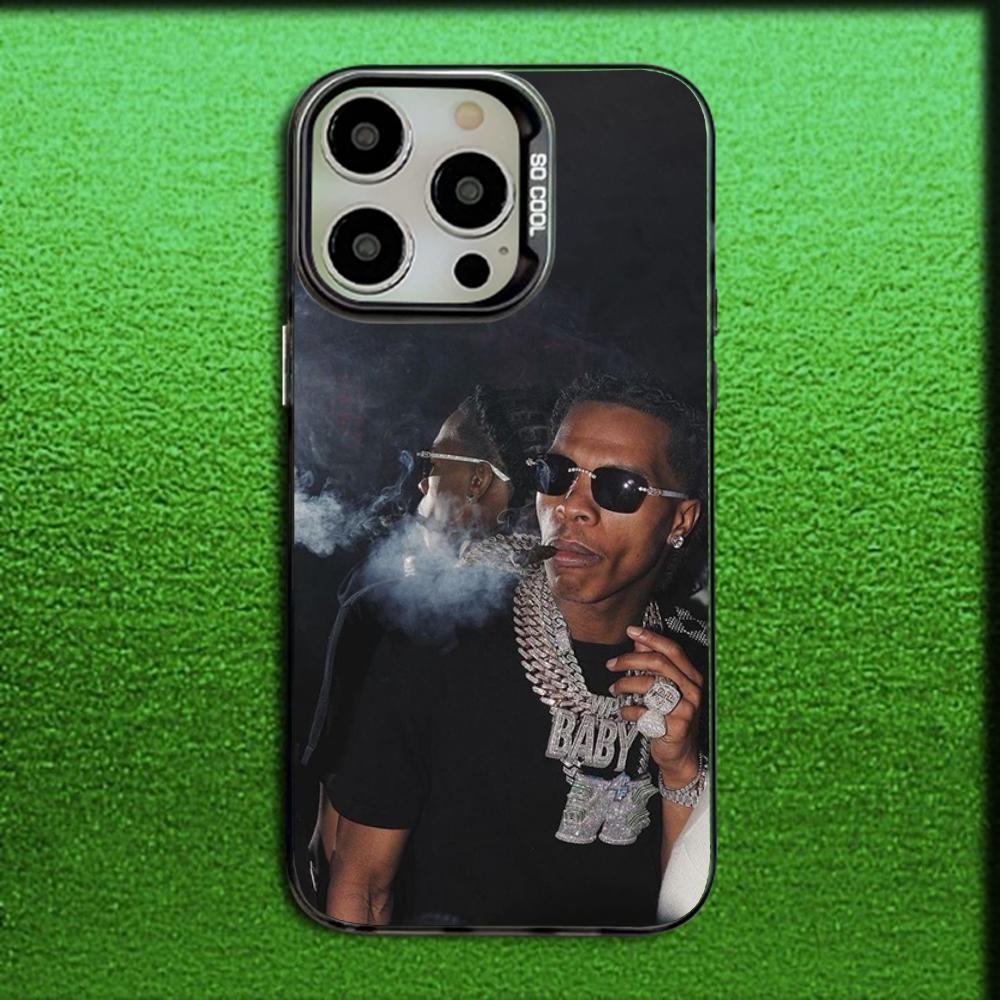 Rapper L-Lil Baby Phone Case For iPhone 16,15,14,13,12,11,Mini,Pro,MAX Gray Matte Silicone Black Cover