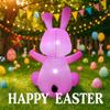 1.5M/4.9FT Easter DIY Inflatable Toy Rabbit Pulling Banner with LED Lights Outdoor Garden Yard Holiday Festival Decoration