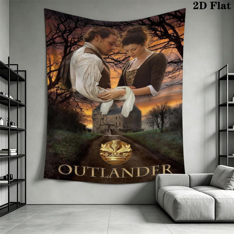 Vibrant Outlander Wall Tapestry Aesthetic Wall Hanging Printed Fabric Blanket Decorative Tapestries for Bedroom Living Room Home Decor